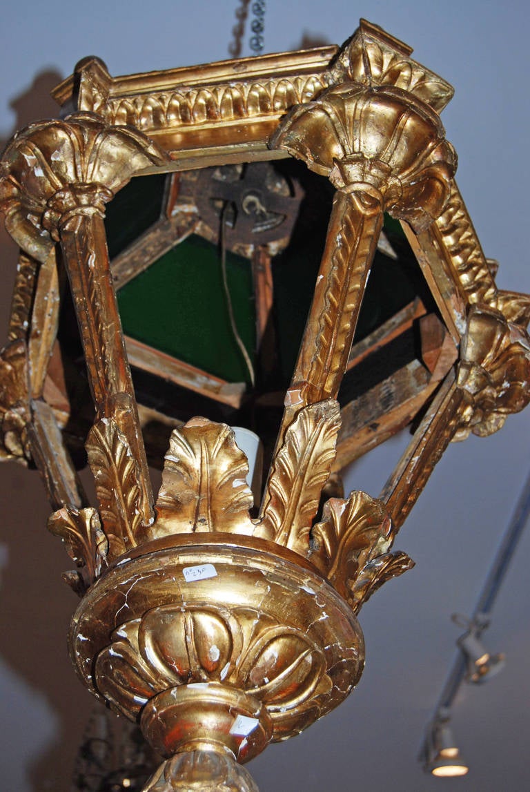 19th Century Giltwood Lantern In Good Condition For Sale In New Orleans, LA
