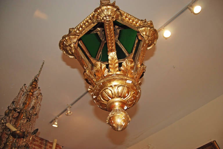 19th Century Giltwood Lantern For Sale 1