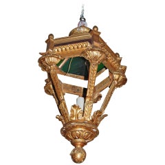 Lanterna in legno dorato del XIX secolo