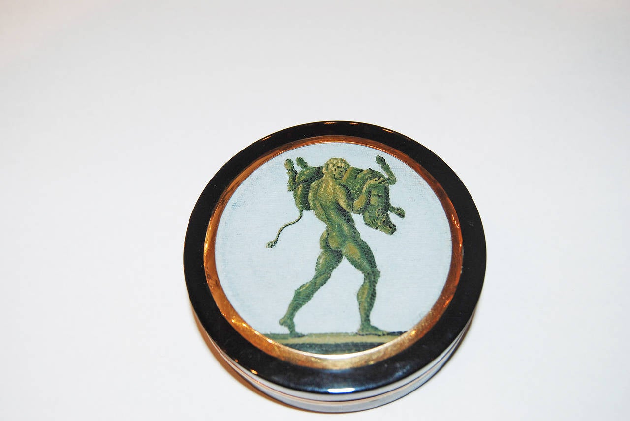 Gold Mounted Snuff Box with Micro Mosaic