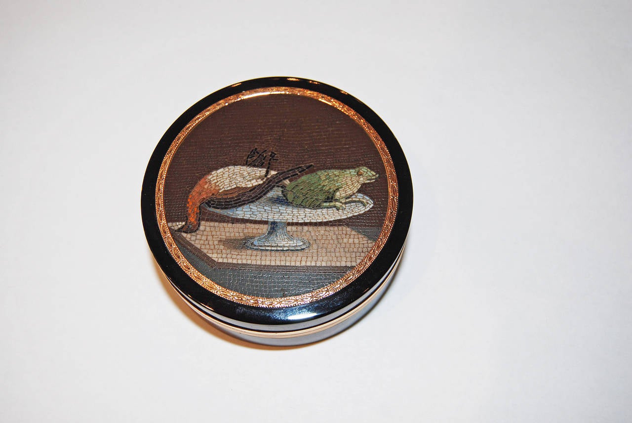 French Gold Mounted Micro Mosaic Snuff Box