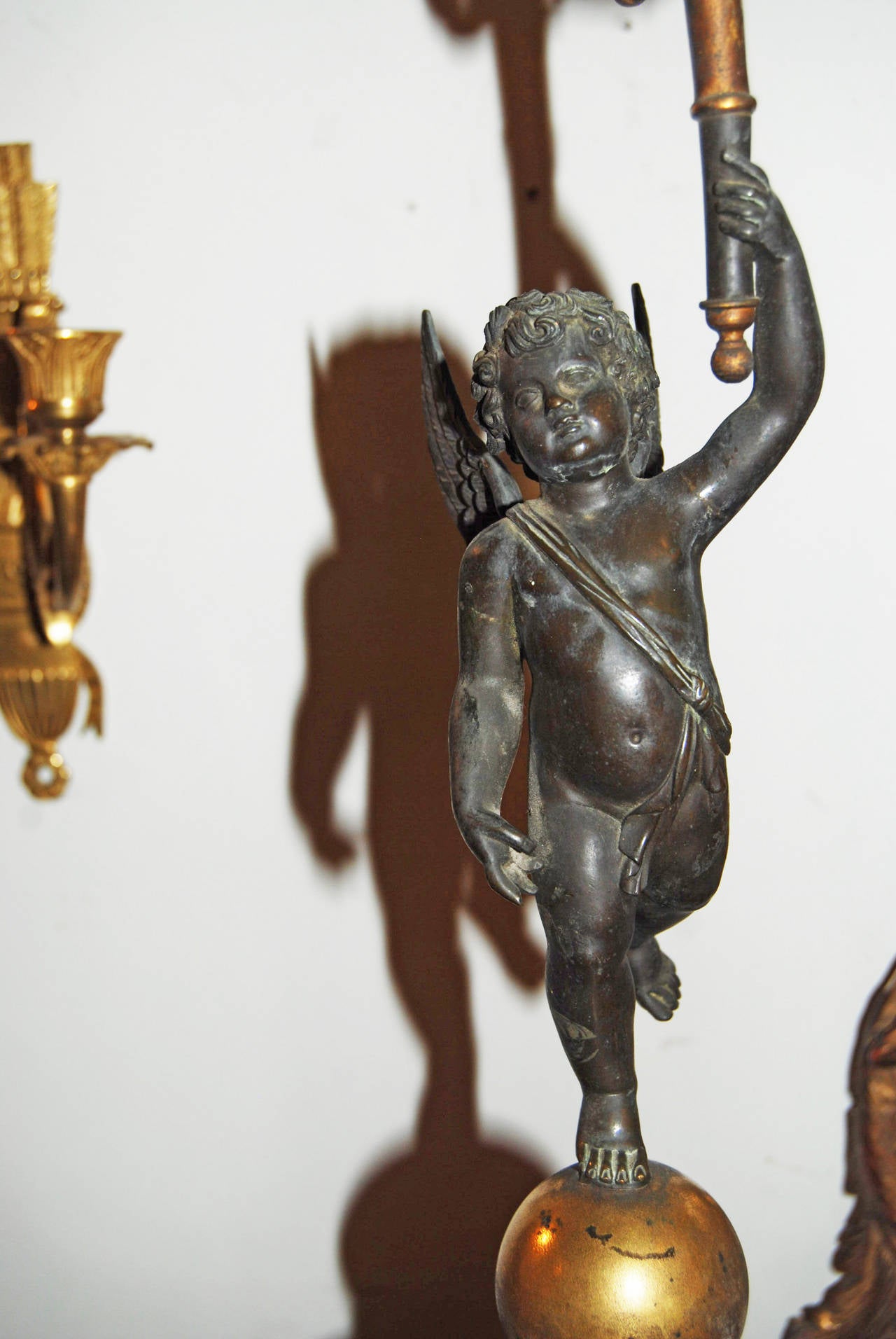 French 19th Century Bronze Figural Candlestick
