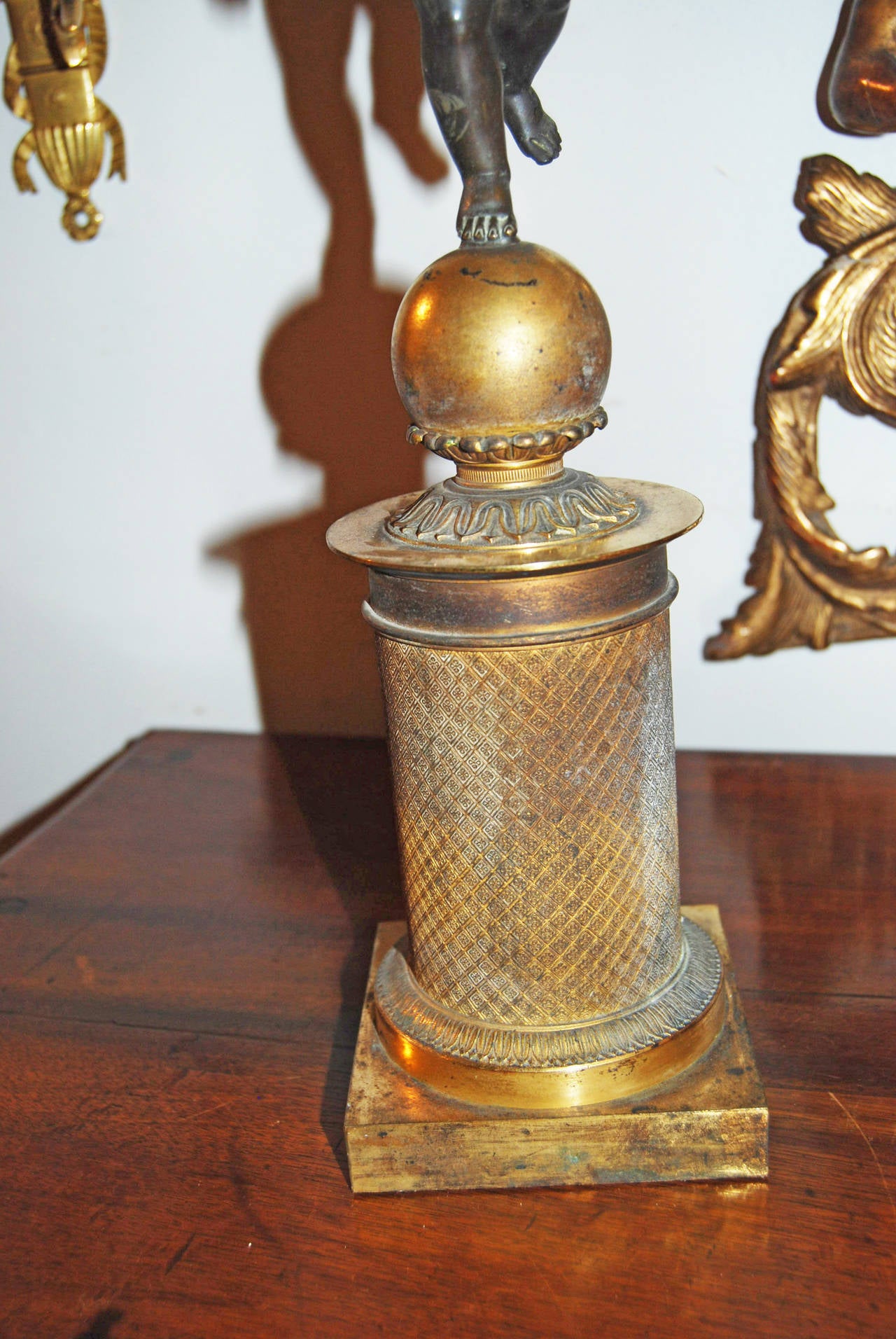 19th Century Bronze Figural Candlestick In Good Condition In New Orleans, LA
