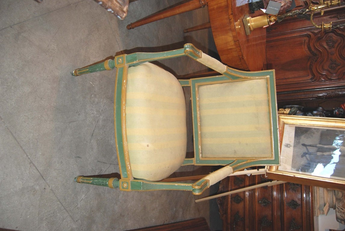 Set of Eight Painted Italian Directoire Dining Chairs 1