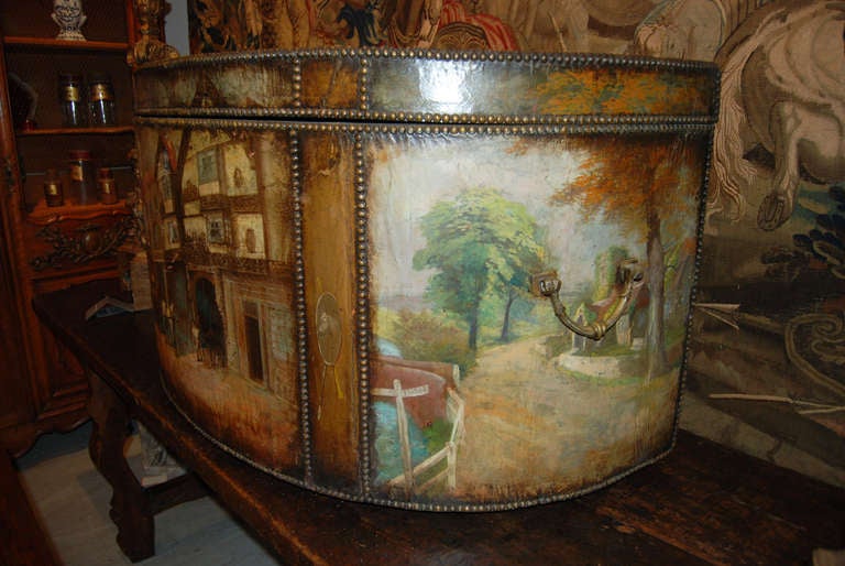 19th Century 19th C. English Painted Trunk