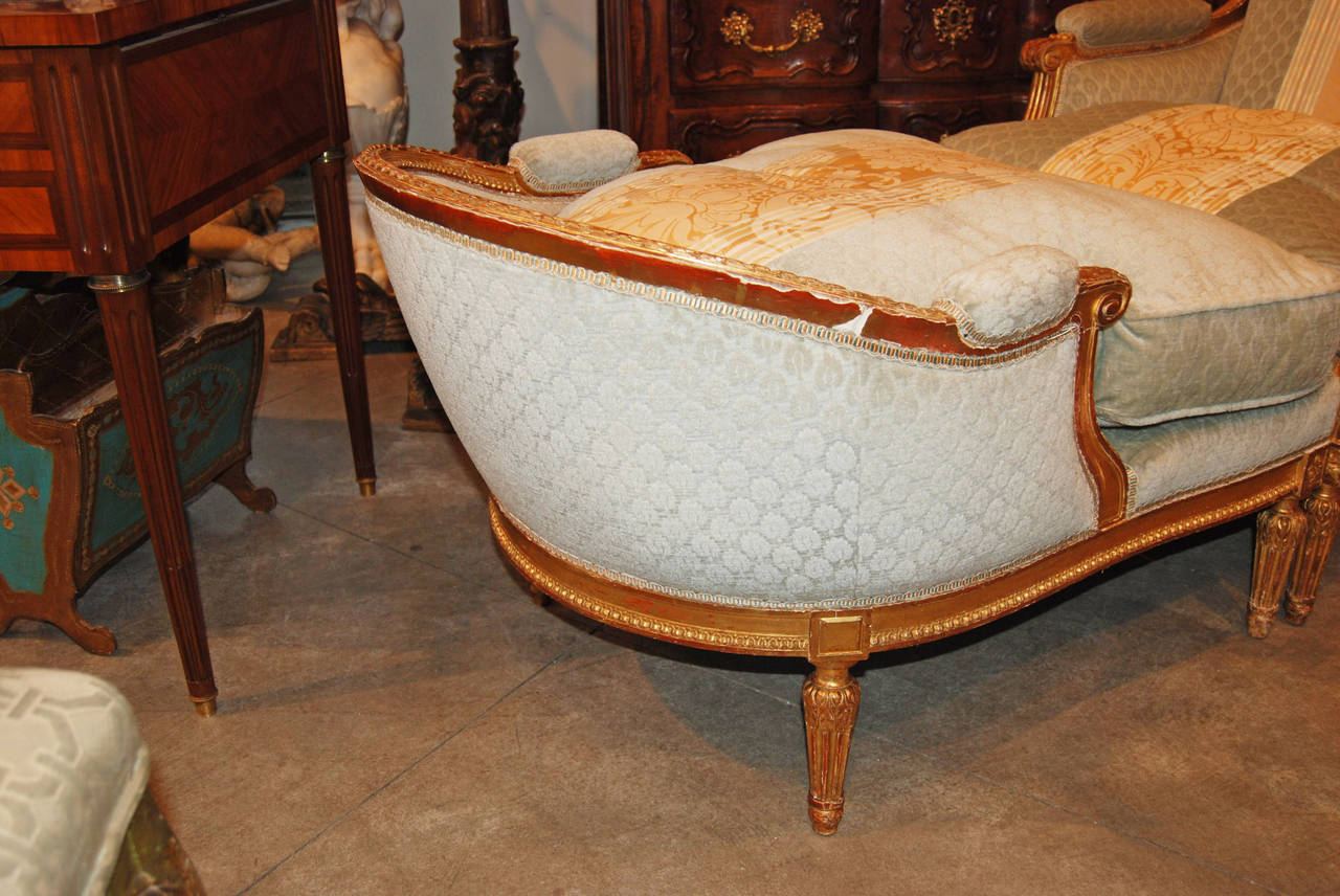 19th Century French Giltwood Chaise 1