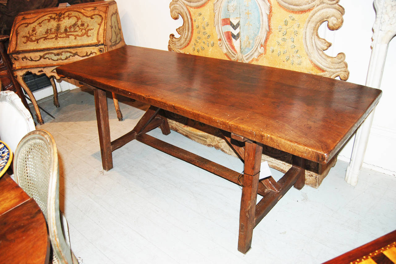 18th century walnut refectory table.