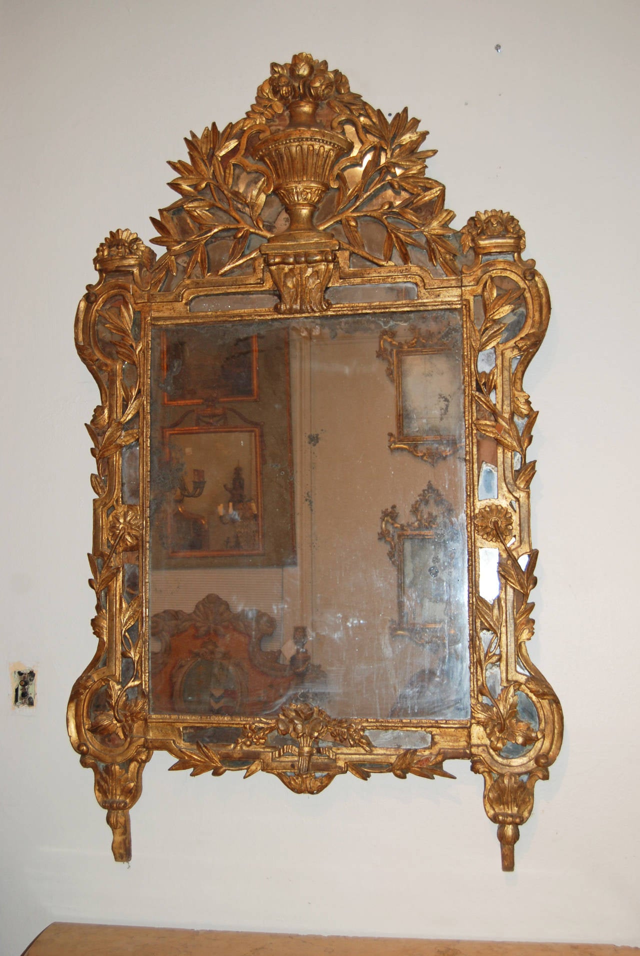 18th century Regence period giltwood mirror.