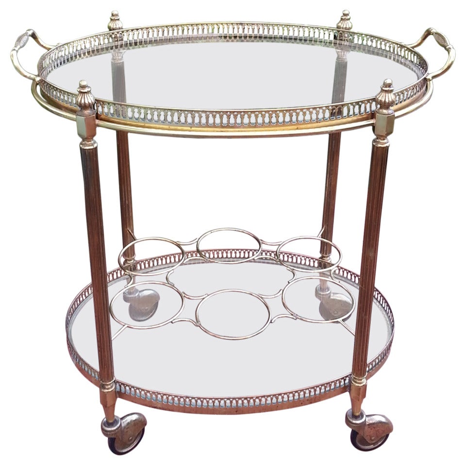 1960s Oval Bar Cart For Sale