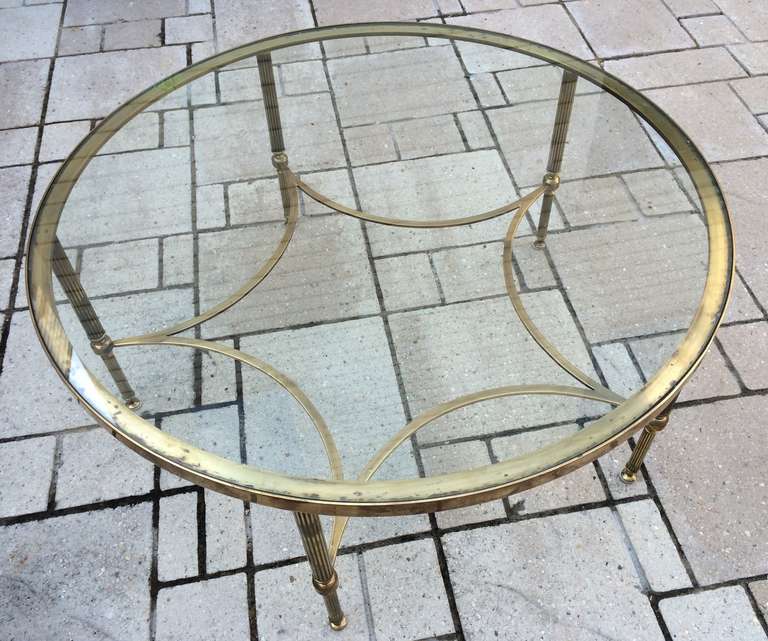 French 1970s Round Coffee Table For Sale