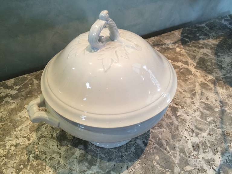 19th Century Faux Bois French Tureen with Lid