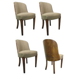 Set of Four Art Deco Dining Chairs Style of Marcel Guillemard