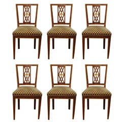 Set of Italian Faux Tortoiseshell Dining Chairs 6
