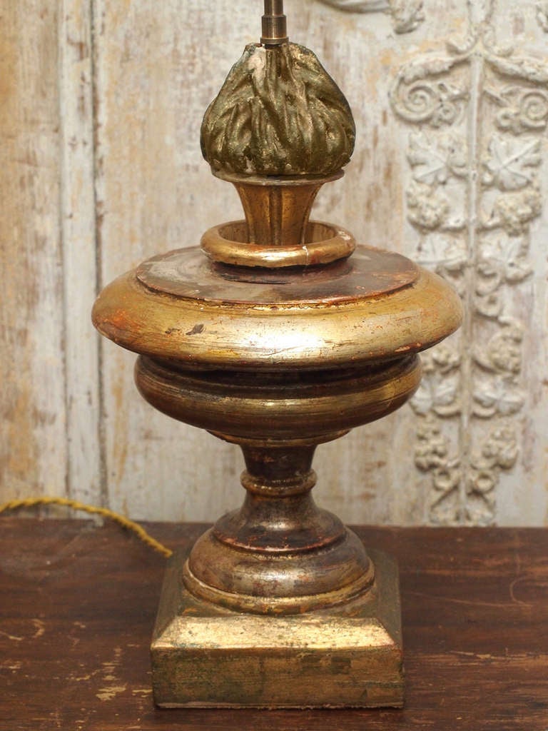 French Single gilt wood lamp