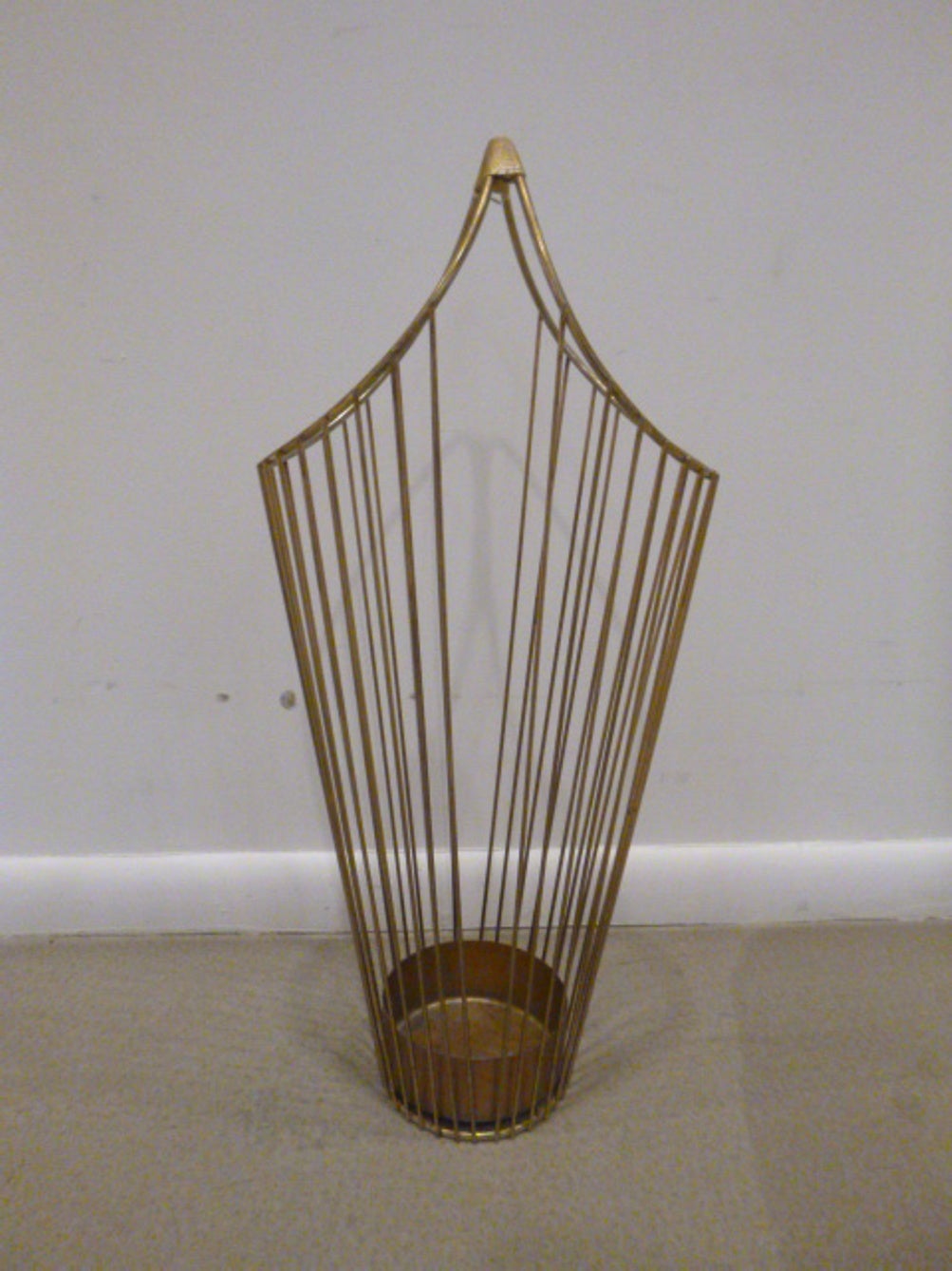 Mid-Century Brass Wire Umbrella Stand
