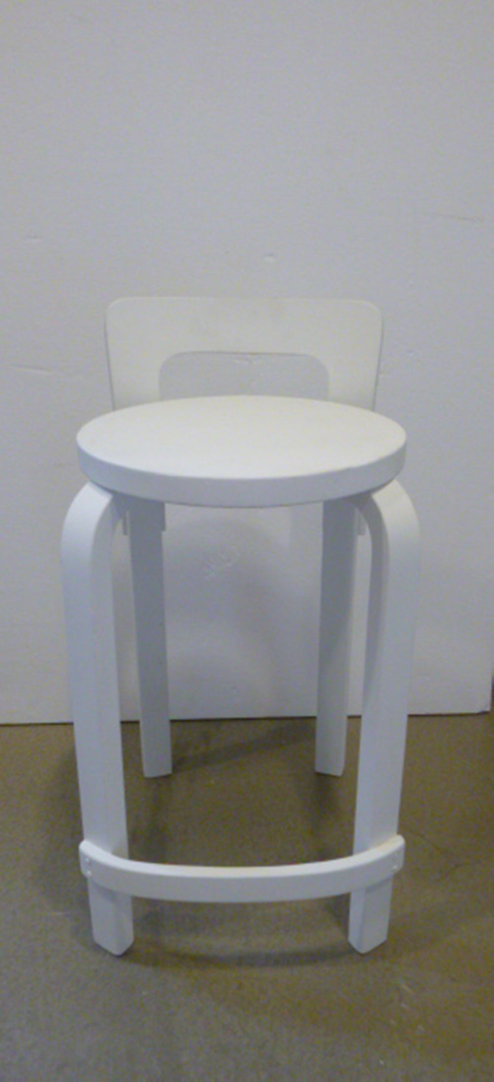 Pair of White Bar Stools by Alvar Aalto for Artek