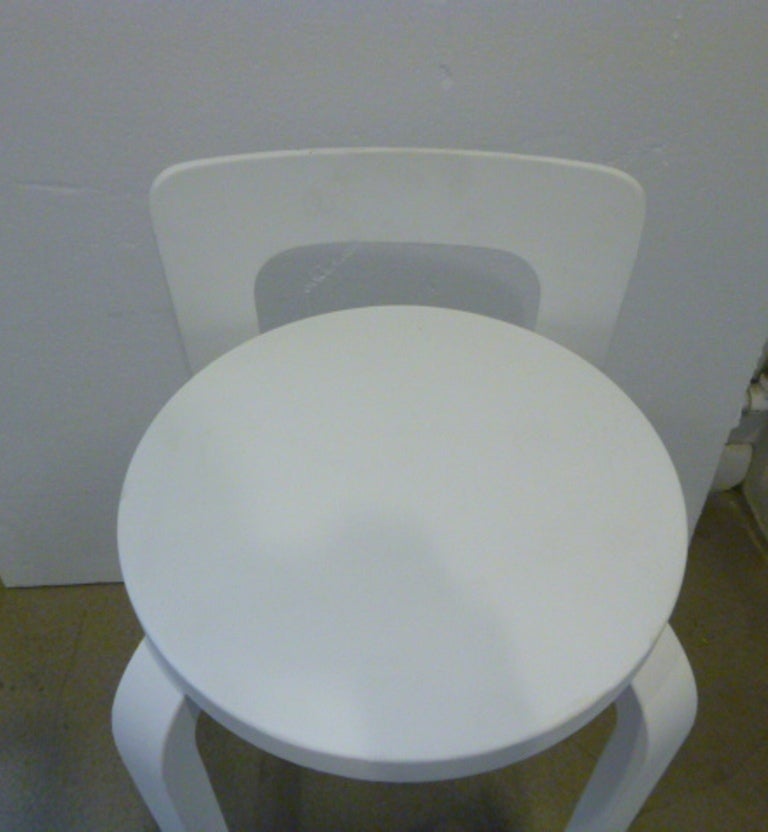 Pair of White Bar Stools by Alvar Aalto for Artek 2