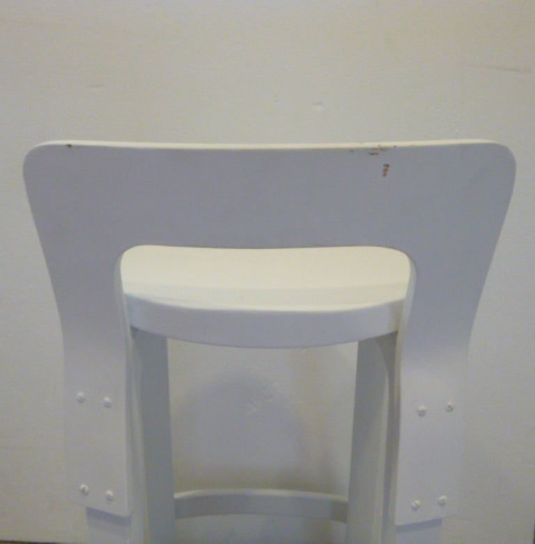 Pair of White Bar Stools by Alvar Aalto for Artek 1