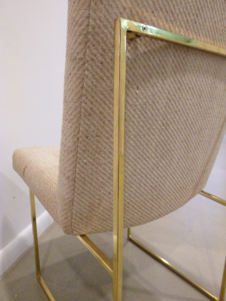Set of Six Brass Dining Chairs by Milo Baughman 2