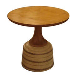 Walnut & Ceramic Side Table by Jon Van Koert for Drexel