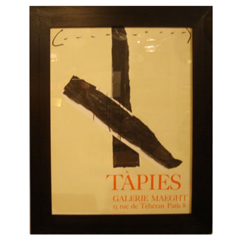 Vintage Tapies Art Poster by Galerie Maeght