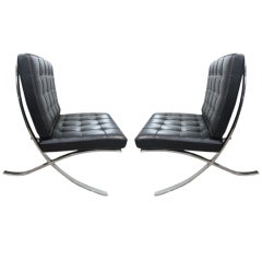 Pair of Vintage Barcelona Chairs by Knoll