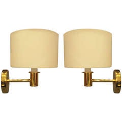 Pair of Nessen Brass Wall Lamps