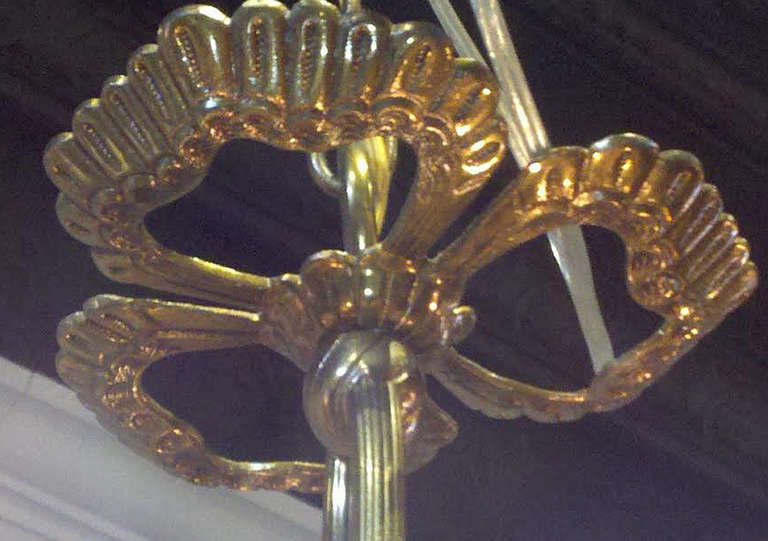 20th Century Pair of Bronze and Crystal Palm Tree Chandeliers