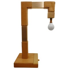 French Leather Desk Lamp by Le Tannuer 6