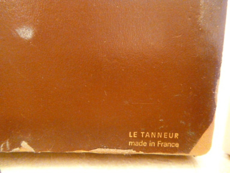 French Leather Desk Lamp by Le Tannuer For Sale 2