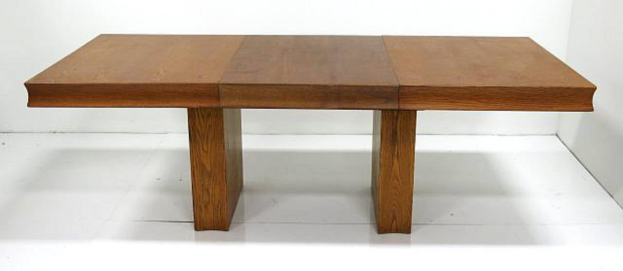 Mid-20th Century French Modernist Oak Dining Table