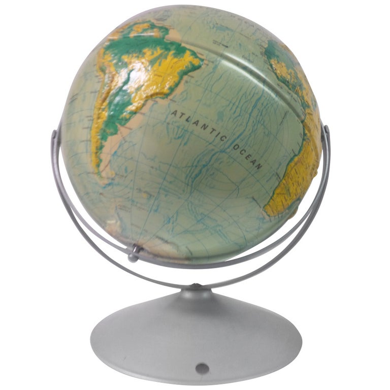 World Relief Globe by Nystrom For Sale