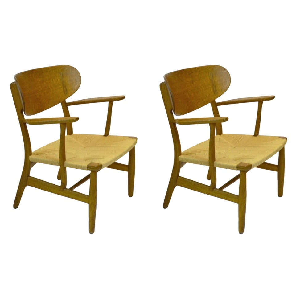 Pair of Hans Wegner Shell Armchairs