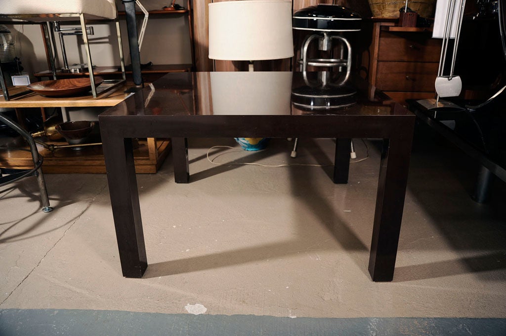 American Parsons Occasional Table in Brown Lacquer by Milo Baughman