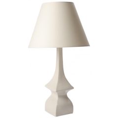 Modernist White Ceramic Lamp in the style of James Mont