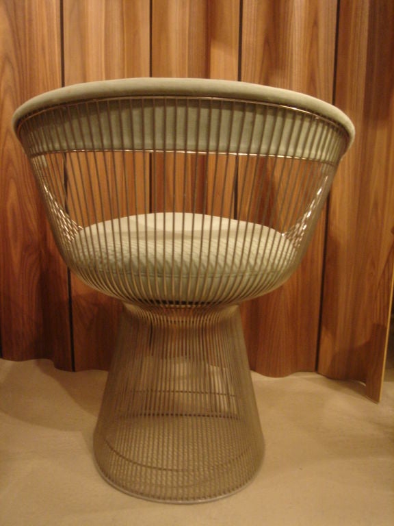 Set of Vintage Nickel Chairs by Warren Platner for Knoll in COM 2