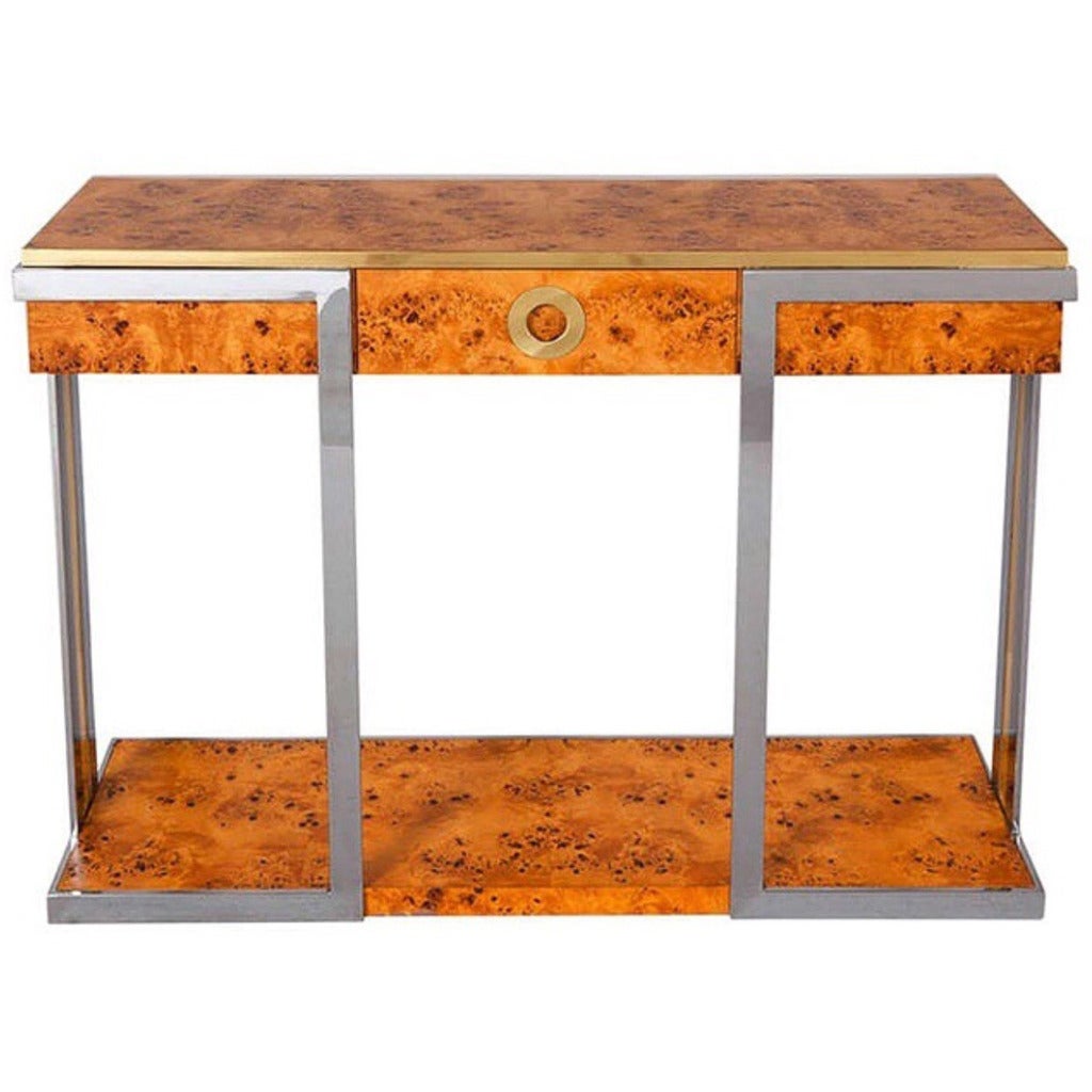 Burl Console Table by Pierre Cardin