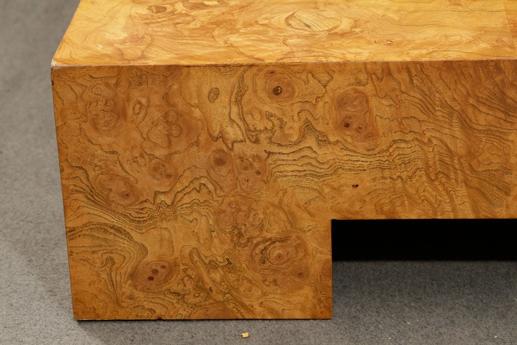 square burlwood coffee table