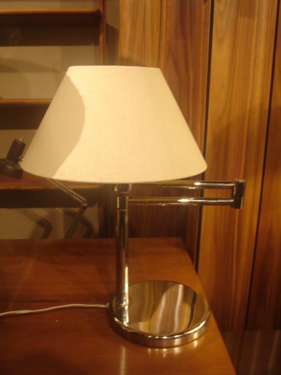 American Chrome Swing Arm Desk Lamp by Nessen Studio
