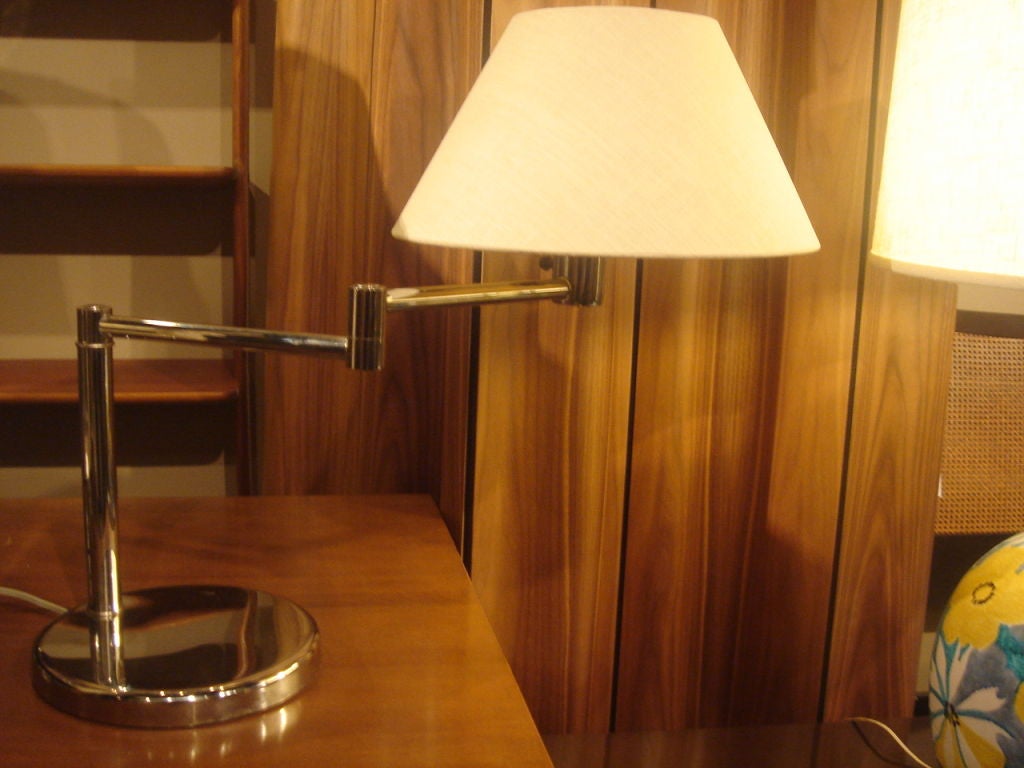 Late 20th Century Chrome Swing Arm Desk Lamp by Nessen Studio