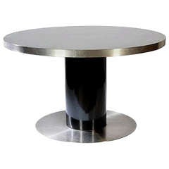 Retro Rare Willy Rizzio Aluminum and Black Lacquer Table