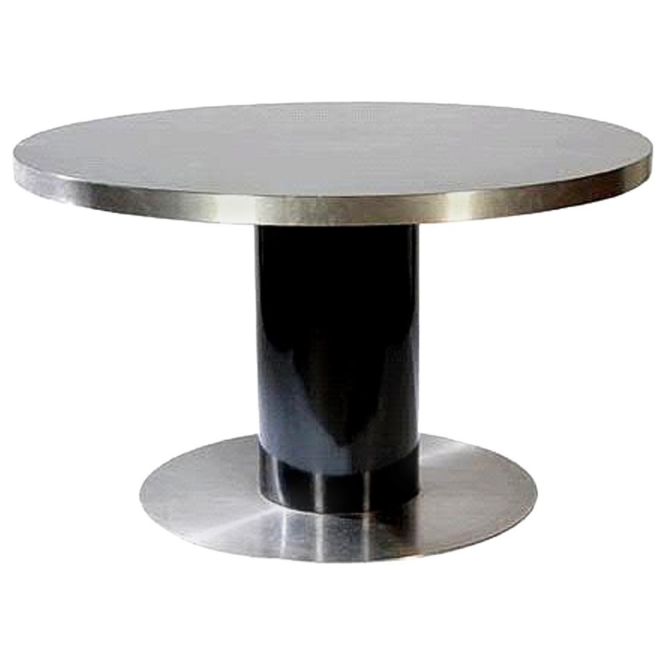 Rare Willy Rizzio Aluminum and Black Lacquer Table
