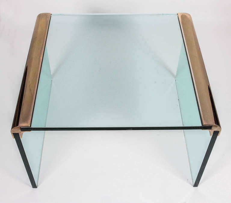 Minimalist Glass & Brass End Table by Pace International (2 available; priced individually)