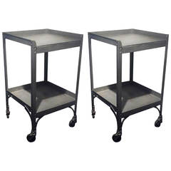 Pair of 1930s Industrial Rolling Carts
