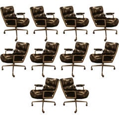Set of 10 Time Life Desk Chairs by Herman Miller in Leather