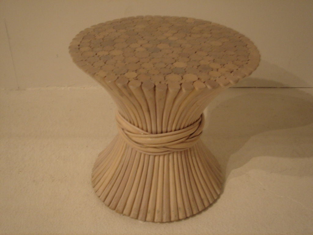 Late 20th Century Sheaf of Wheat Side Table by McGuire
