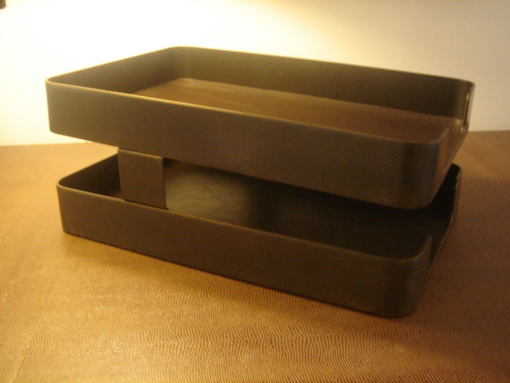 Radius One Double Letter Tray by William Sklaroff in Bronze 1