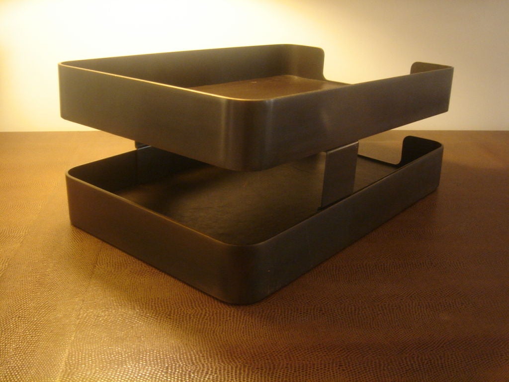 Radius One Double Letter Tray by William Sklaroff in Bronze 2