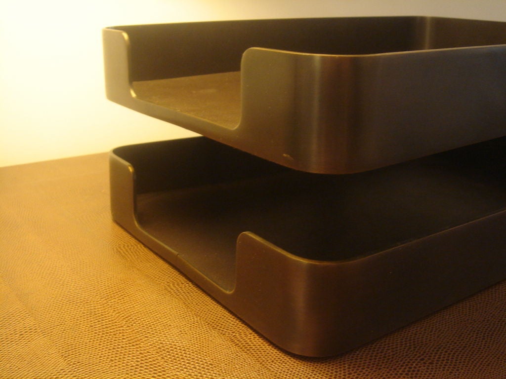 Radius One Double Letter Tray by William Sklaroff in Bronze 3