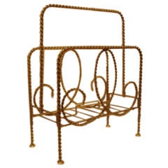 Italian Gilt Rope Magazine Stand